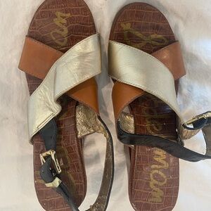 Stylish Women's Sandals in Gold, Tan, and Black